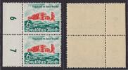 Deutsches Reich 6 Pfg. 1940 750 III Helgoland mit Plattenfehler Grüner Srich auf Insel postfrisch