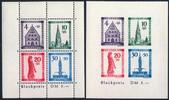 Französische Zone 1949 Freiburg-Blockpaar je mit Plattenfehler! ** postfrisch