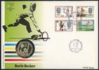 Niue 50 $ 'Boris Becker' seltener Numisbrief zur Olympiade Seoul 1988 mit Silbermünze! -