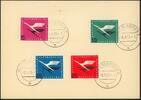 Bundesrepublik Deutschland 5-20 Pfg. 205-08 'Lufthansa' auf Karte vom '5.5.55 5 Uhr' -