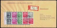 Bundesrepublik Heuss Heftchenblatt aus Markenheft 4X auf R-Brief -
