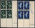 Saarland 15-30 Fr. 314-15 'Olympische Spiele Helsinki' kpl. Satz im Viererblock mit Druckdatum -