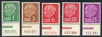 Saarland 1/25 Fr. 5 Heuss-Werte mit HAN -