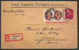Deutsches Reich 2x 50 Pfg. 434 'Nothilfe Wappen - SchaumburgLippe' Paar auf R-Brief -
