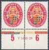 Deutsches Reich 15 Pfg. 427X Nothilfe 'Landeswappen III' mit selt. senkr. Gummiriffelung mit HAN -