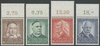 Bundesrepublik Deutschland 4-30 Pfg. 173-76 Wohlfahrt 'Helfer der Menschheit' kompl. als Oberrandstücke -