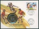 Kongo/Niue 5 Dollar 'Franz Beckenbauer' mit passender Münze in Numisbrief -