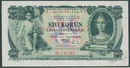 CSSR 100 Kor. Pi. 23s 'Sto Korun' mit SPECIMEN-Lochung -