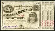 USA 5 Dollars 1879 Baby Bond vom 'State of Louisiana' - aus Bogen geschn... 39,00 EUR  zzgl. 4,00 EUR Versand