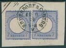Deutsches Reich 2x 7 Kreuzer 1872 Briefst&uuml;ck mit klarem nachverwendetem ... 73,00 EUR  zzgl. 4,00 EUR Versand