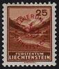 Liechtenstein 25 Rp. Dienstmarke Landschaften mit ROTEM Aufdruck -