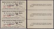 Deutsches Reich - Baden 3x 1 Mk. Mannheim, Allg. Rabatt-Spar-Verein, 3er-Streifen Aufdruck 1916 auf 1914er-Ausg. -