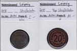 Deutsches Reich 2x 20 Pfg. Leipzig Straßenbahngeld 2 verschiedene Münzen -