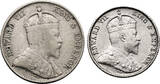 Malaya, Straits Settlements set 5 & 10 Cents 1910 Edward VII fast ss / ss+