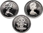Bahamas 5 Cents 1969, 1971, 1974 3 pcs. PP