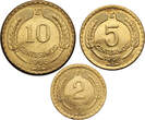 Chile, Republic 2, 5, 10 Centavos 1966 3 pcs. fast St