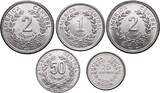 Costa Rica Set 5 coins 1983-1990 vz-st
