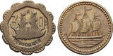 France 20, 30 Centimes XX cen. Amusement Tokens ss / ss+