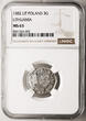 Poland / Lithuania Trojak (3 Groschen) 1582 Top Pop!! NGC MS 63