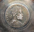 Ethiopia, Menelik II Silver bowl / saucer with 1900 1 Birr coin vz
