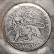 Ethiopia, Menelik II Silver bowl / saucer with 1900 1 Birr coin vz