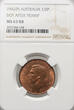 Australia 1/2 Penny 1942 (P) NGC MS 63 RB
