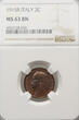 Italy 2 Centesimi 1915 R Vittorio Emanuele III 1900-1946 NGC MS 63 BN
