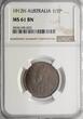 Australia 1/2 Penny 1912 H George V NGC MS 61 BN
