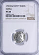 Prussia (Brandenburg-Preussen) 2 Gröschel 1751 B Friedrich II NGC MS 64