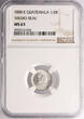 Guatemala 1/2 Real (Medio Real) 1880 E NGC MS 63