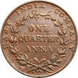 India British (East India Company) 1/4 Anna 1835 (b) coin alignment! fast vz/ss