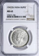 India British Rupee 1942 (B) George VI NGC MS 63