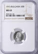 Bulgaria 50 Stotinki 1913 Ferdinand I NGC MS 63
