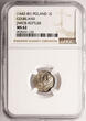 Courland / Kurland Schilling ND Jacob Kettler 1642-1680 NGC MS 62