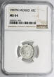 Mexico 10 Centavos 1907 M NGC MS 64