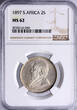 South Africa 2 Shillings 1897 NGC MS 62