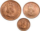 Mauritius Set 1, 2, 5 Cents 1969 Fast St