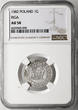 Poland / RIGA Grosz (Groschen) 1582 Stefan Batory 1576-1586 NGC AU 58