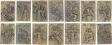Portugal, Republic Set 14 miniature plaques XX cen. DA VIA SACRA (Stations of the Cross) St