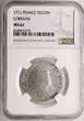 France, Lorraine AR Teston 1711 Leopold I 1690-1729 NGC MS 61