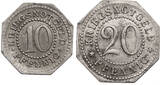 Schwarzburg-Sondershausen Notgeld 10 and 20 Pfennig 1918 vz/vz+