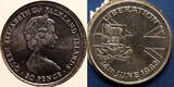 Falklands Islands 50 Pence (Crown) 1982 Liberation from Argentina Forces fast St