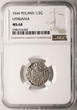 Poland / Lithuania Polgrosz / 1/2 Groschen 1546 Zygmunt II August NGC MS 64