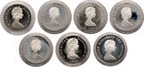 Commonwealth Set 7 x 1 Crown 1980 80th Birthday of the Queen Mother PP
