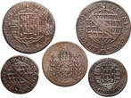 Brazila Copper coins set XVIII-XIX cen 5 pcs. schön / fast sehr schön
