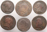 Austria (Holy Roman Empire) Set 6 Cu coins 1800-1812 Franz II (I) fast schön / fast sehr schön