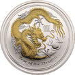 Australia 1 Dollar 2012 P Year of the Dragon - gold-plated St