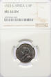 South Africa 1/4 Penny (Farthing) 1923 NGC MS 64 BN