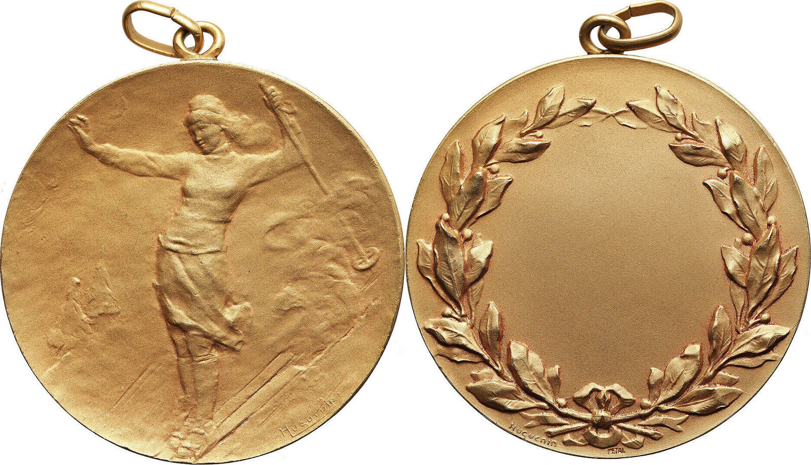 Switzerland Huguenin, sport medal XX cen. women's downhill skiing St