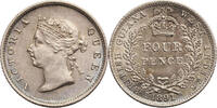 British Guyana and West Indies 4 Pence 1891 Victoria -